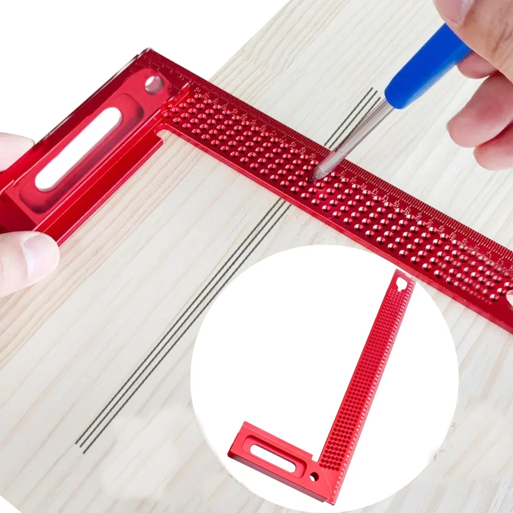90 Degree Carpenter L Right Angle Aluminum Alloy Tools Carpenter, Compact Hole L Ruler Framing Measuring Wood Working Tools