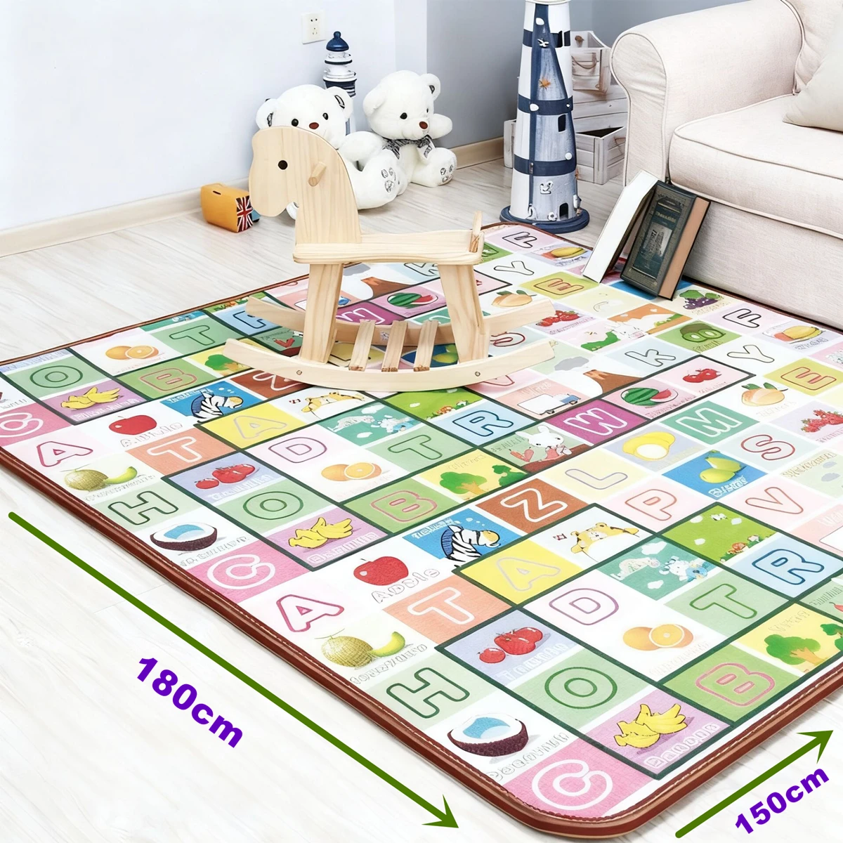 

Thick 1CM Baby Crawling Play Mats 180x150/180x120cm Baby Activity Gym Folding Mat Carpet Baby Game Mat for Children's Safety Rug