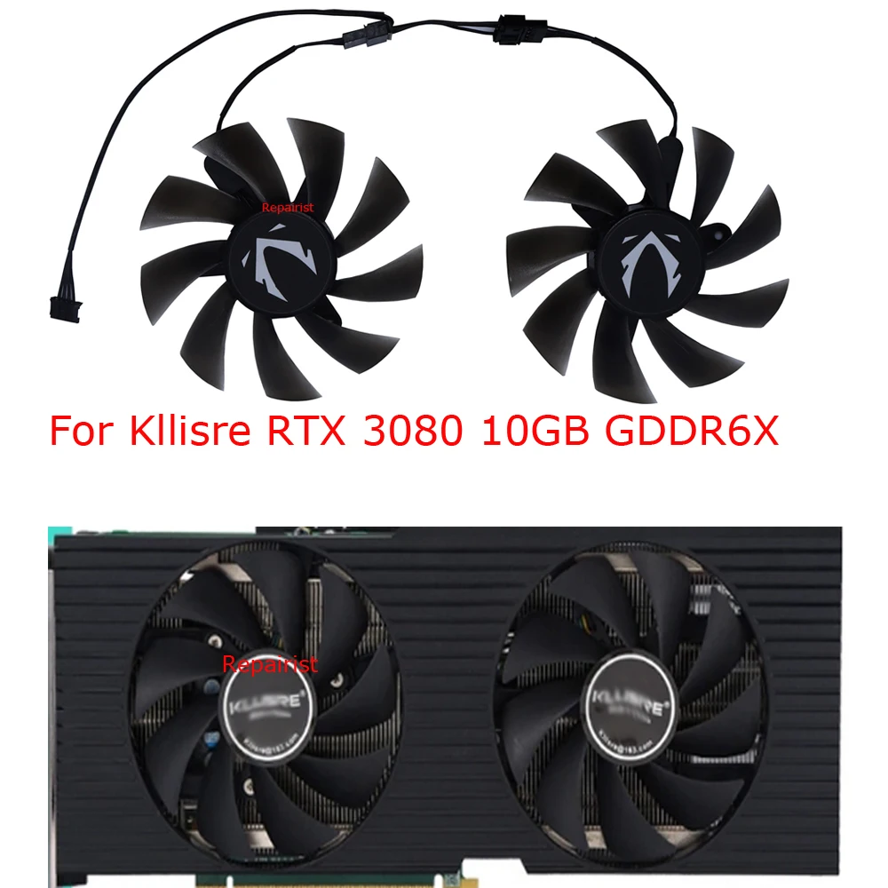 Ventilador de refrigeración para tarjetas gráficas, XY-D09015B, para Kllisre RTX2060 SUPER 8GB GDDR6, para Kllisre RTX 3080 RTX3080 10GB GDDR6X,