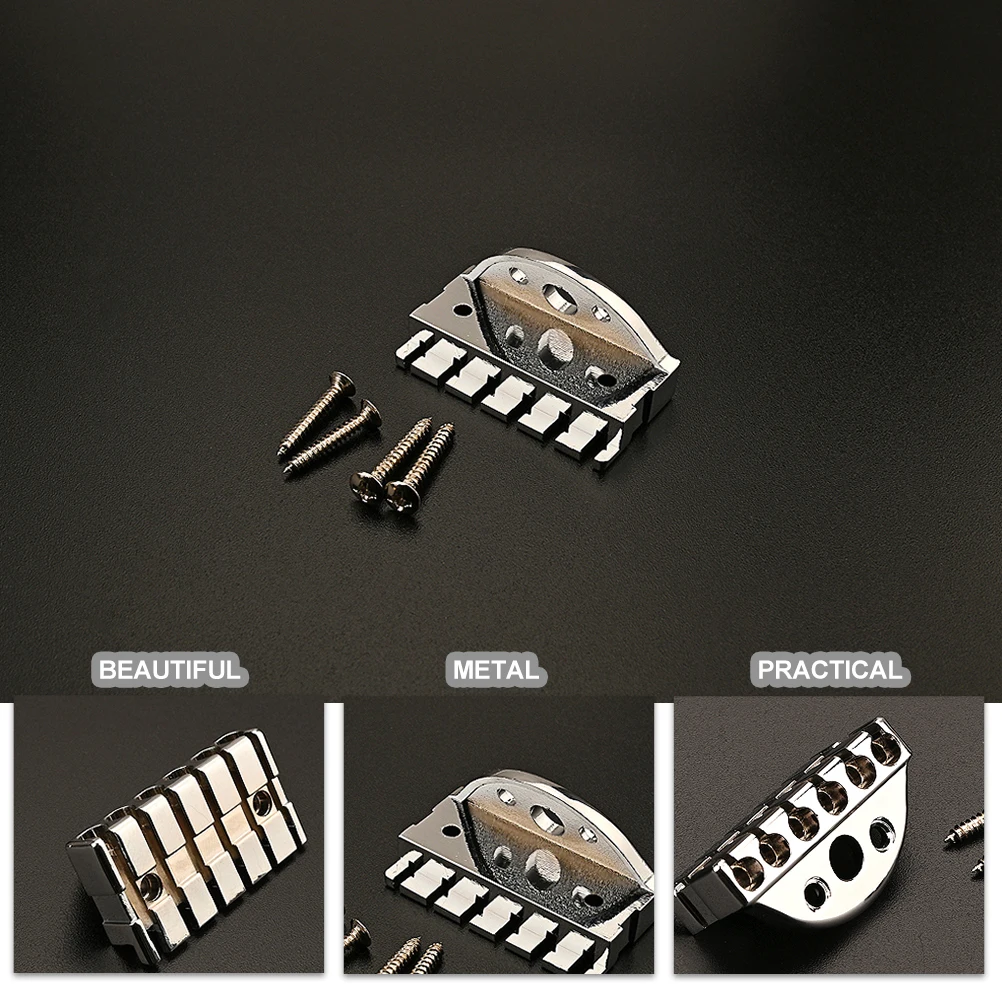 

Upgraded Headless Guitar Accessories Set Durable Pillow Plate Reinforced Bridge Silver String Lock Nut Replacement Parts For