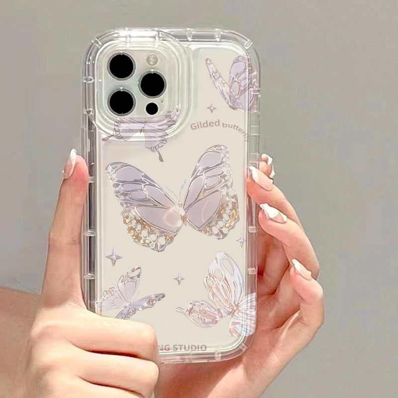 Butterfly Flower Phone Case For Samsung galaxy S24 S22 Ultra S21 S23 FE Case A54 5g A24 A34 A53 A52 A14 A32 A23 A33 A05S Cover  