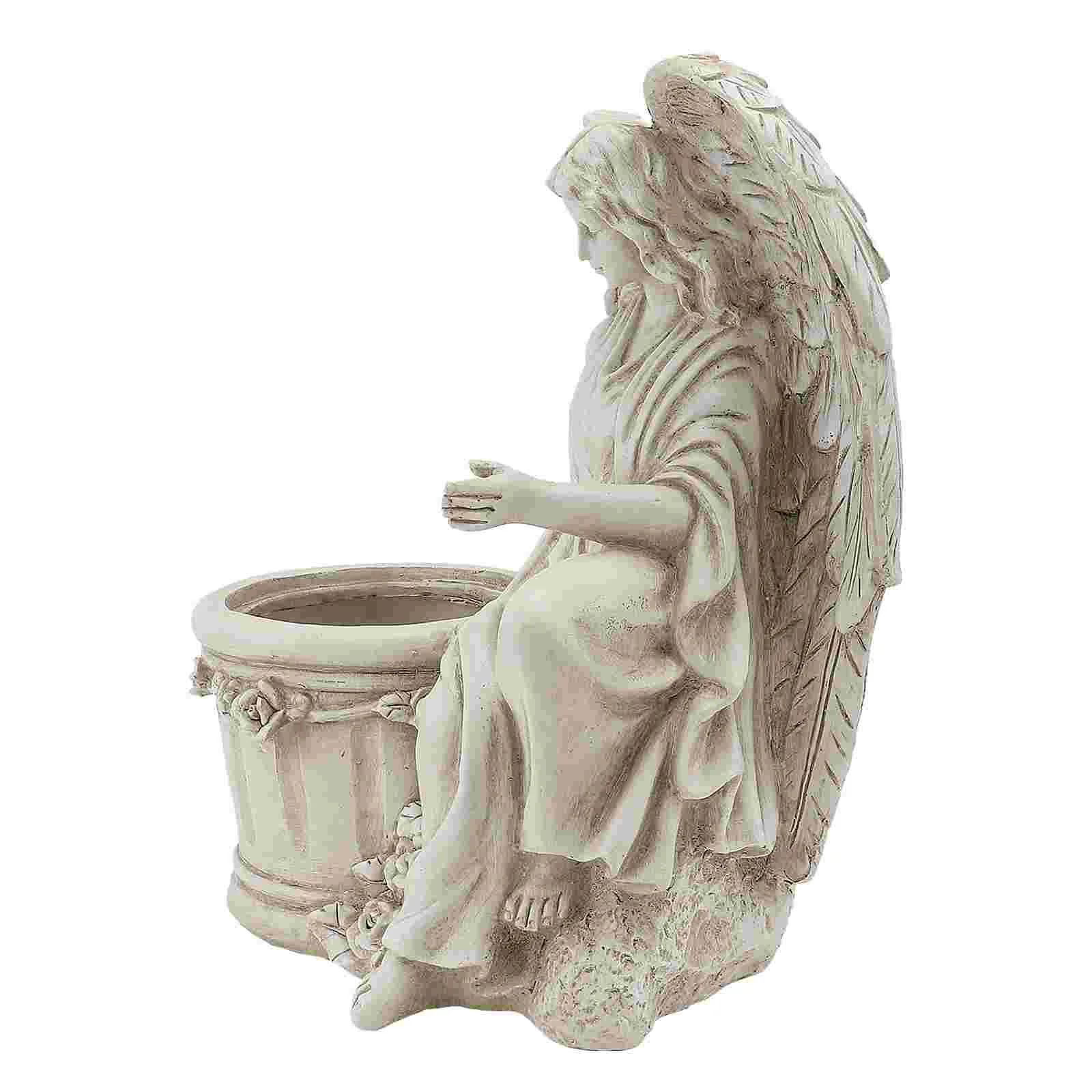 Angel Pot Retro Garden Planter Statue Decor Outdoor Flower Resin Flowerpot Decorative Vintage Creative Designed Artistic