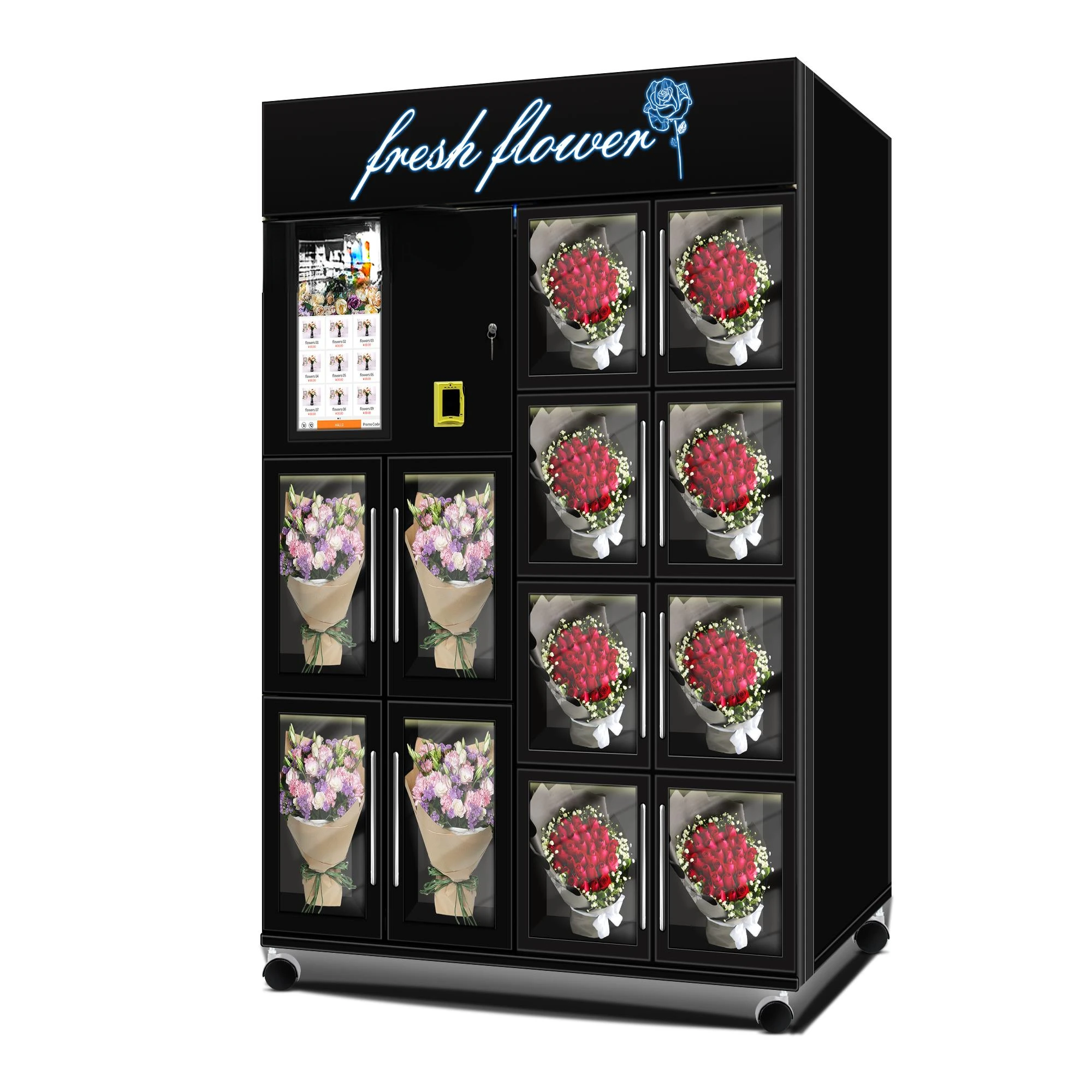 6 big locker vending machine customistic logo on the top cash and card reader support auto vending machine