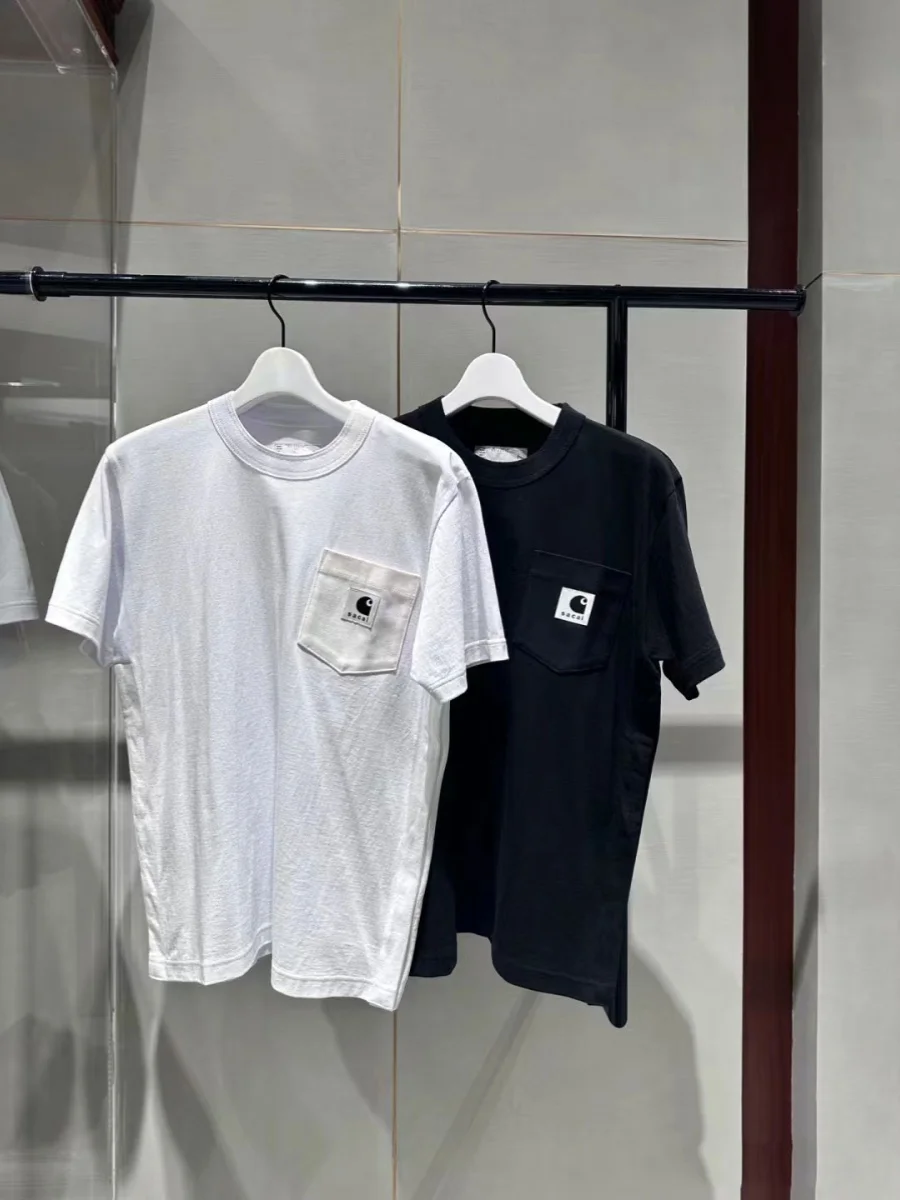 

Футболка FOG SACAI Collaborative ort Sve, женская футболка с боковыми разрезами, смесь хлопка, удобный крой, весенне-летний топ