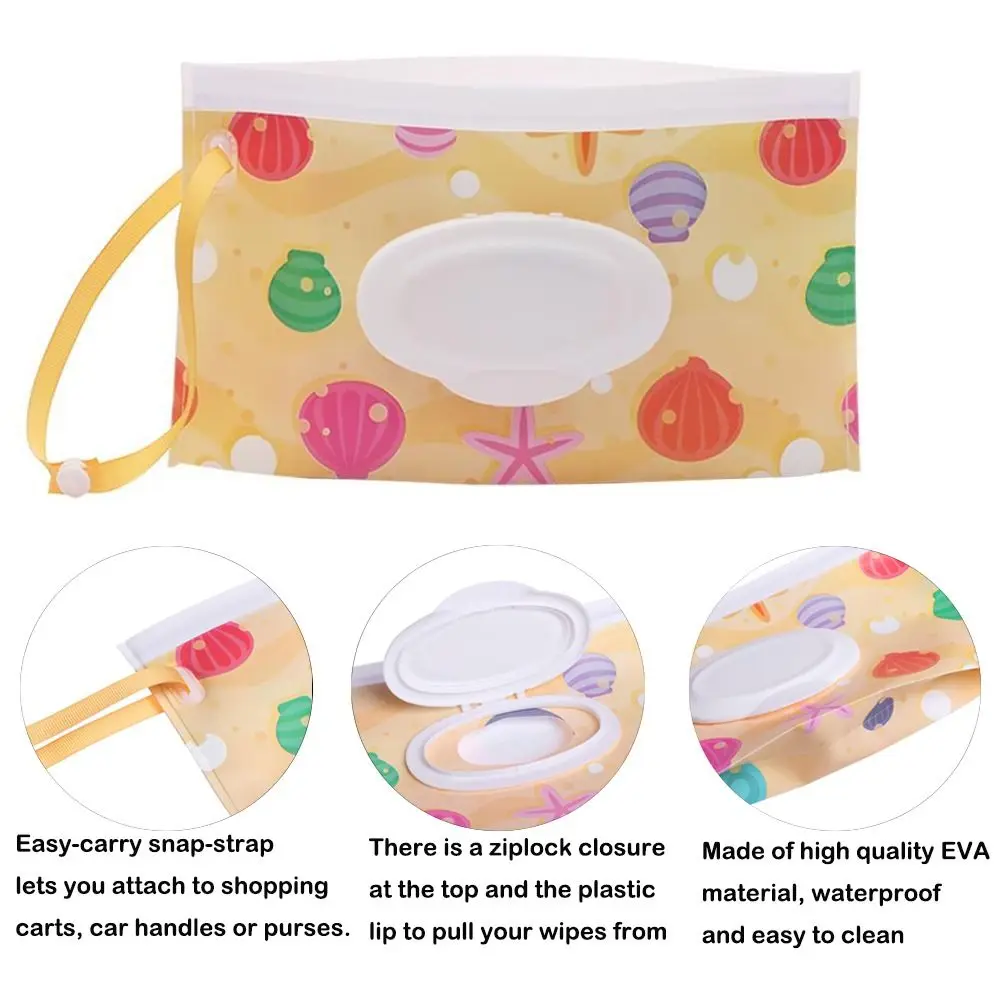 Useful Cute Stroller Accessories Baby Product Portable Flip Cover Tissue Box Wet Wipes Bag Cosmetic Pouch Wipes Holder Case