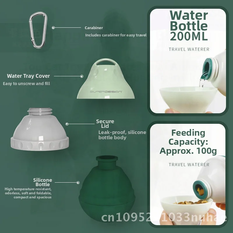 

Hupp Portable Silicone Dog Drinker Outdoor Kettle Pet Water Supply with Accompaniment Cup for Dog Walking