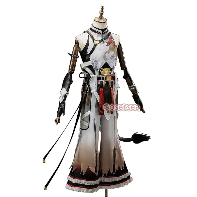 Cosersea Lingyang 코스프레 의상 Wuthering Waves Lingyang 코스프레 의상 남자 유니폼 꼬리 할로윈 Cos 복장 풀 세트
