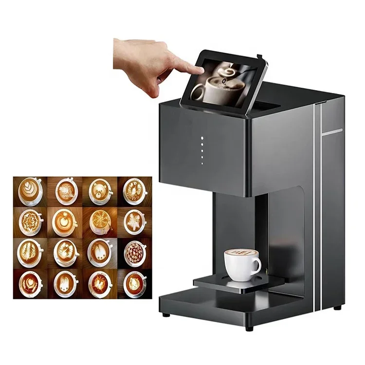 

digital 3d edible selfie photo food macarons cake chocolate cappuccino latte art inkjet printing machine inkjet coffee printer