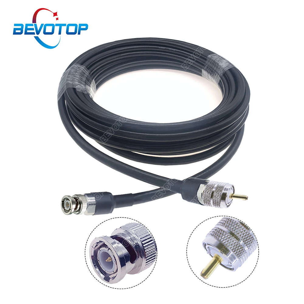 BNC Male to UHF Male PL259 Plug LMR400 Cable 50-7 Low Loss 50ohm RF Coaxial Extension Jumper Pigtail Adapter RF Connector Cables