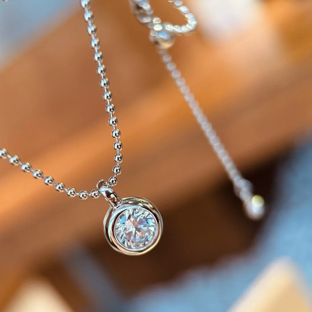 

Ожерелье из 100% стерлингового серебра 925 пробы с пузырьками и бриллиантами, блестящее ожерелье из циркония 5А для женщин, ювелирные украшения для свадебной вечеринки