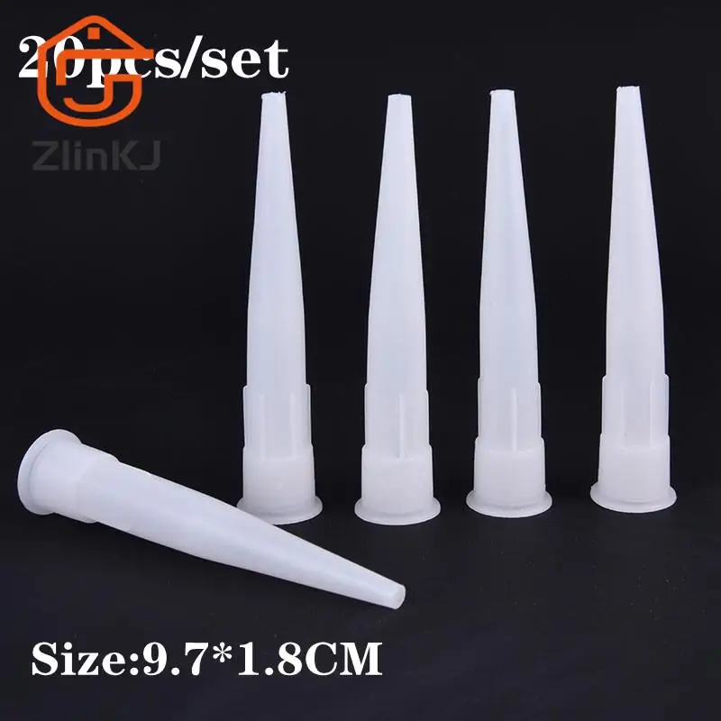 20pcs Plastic Glass Glue Nozzles Universal Caulking Gun Nozzles  Sealant Silicone Caulking Tips Mouth Home Construction Tools