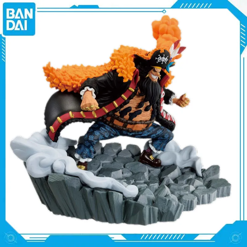 Bandai Genuine Anime One Piece Blackbeard Tikki Battle Light Scenery PVC 10cm Scene Ornament Hand Figure Model Toy Gift