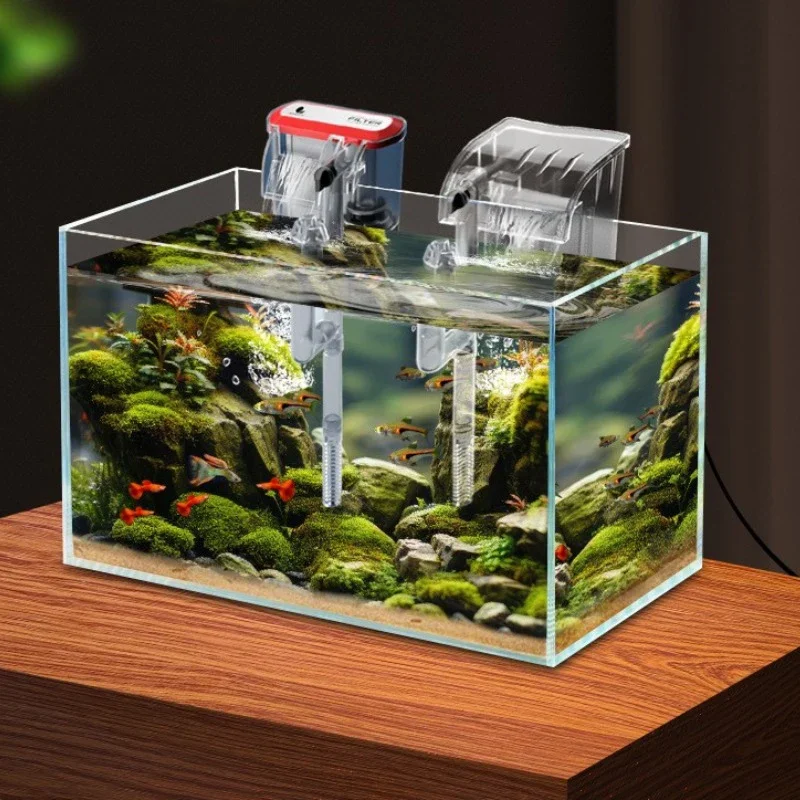 Fishbowl Filters Small Waterfall Filter Pump Fish Tank External Hang on Filter System Three-in-one Water Circulation Filters