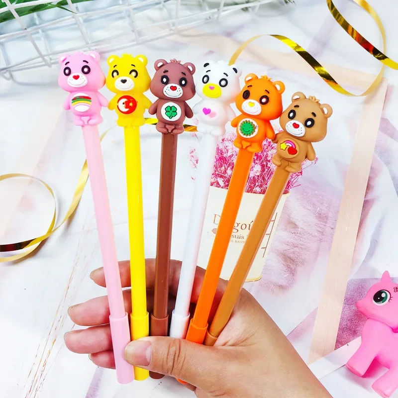 24 Pcs Creative Cute Colorful Cartoon Bear Gel Pen Student Stationery Office Supplies Stationery for School Materiais Escolares