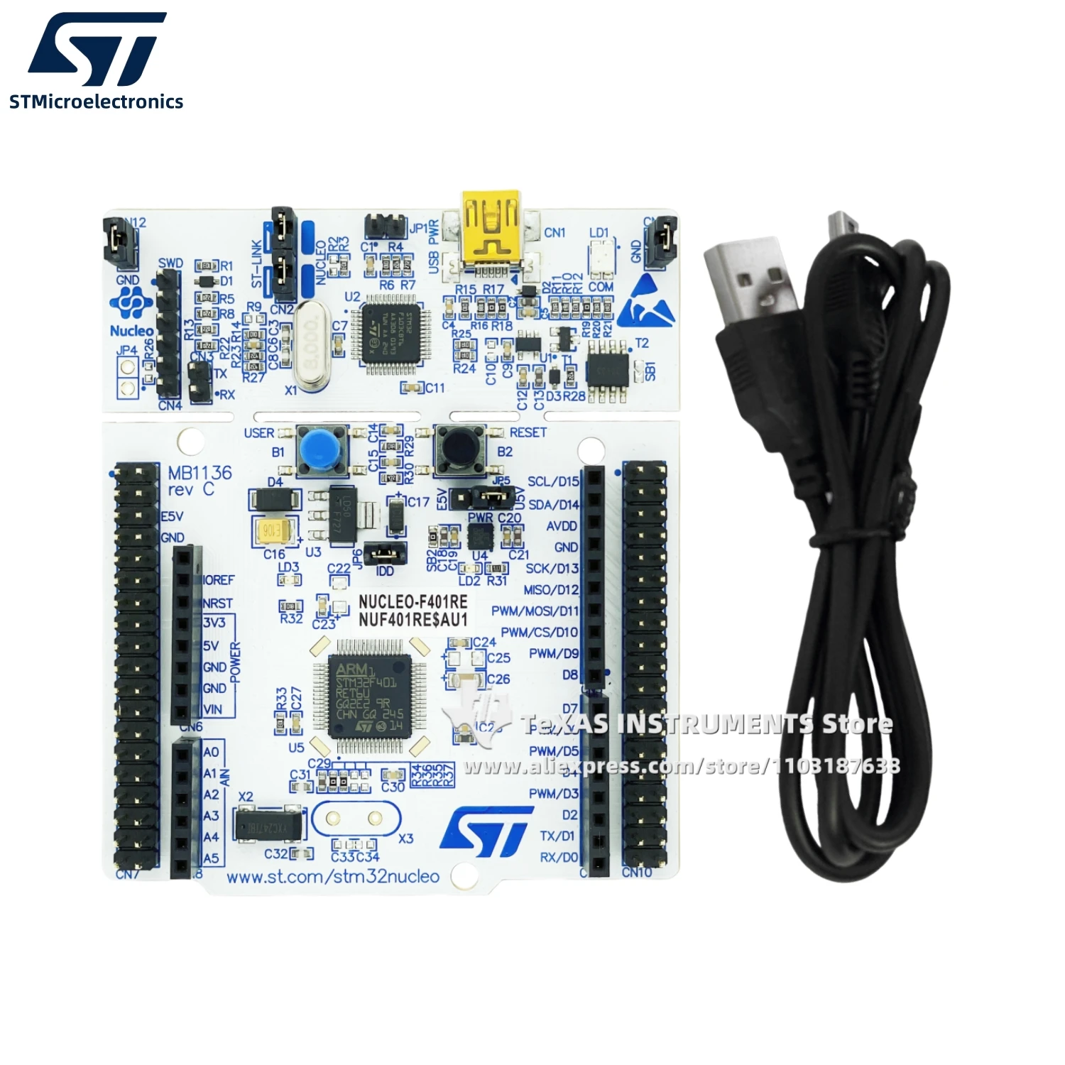 TI Official】 NUCLEO-F401RE STM32 Nucleo-64 development board with