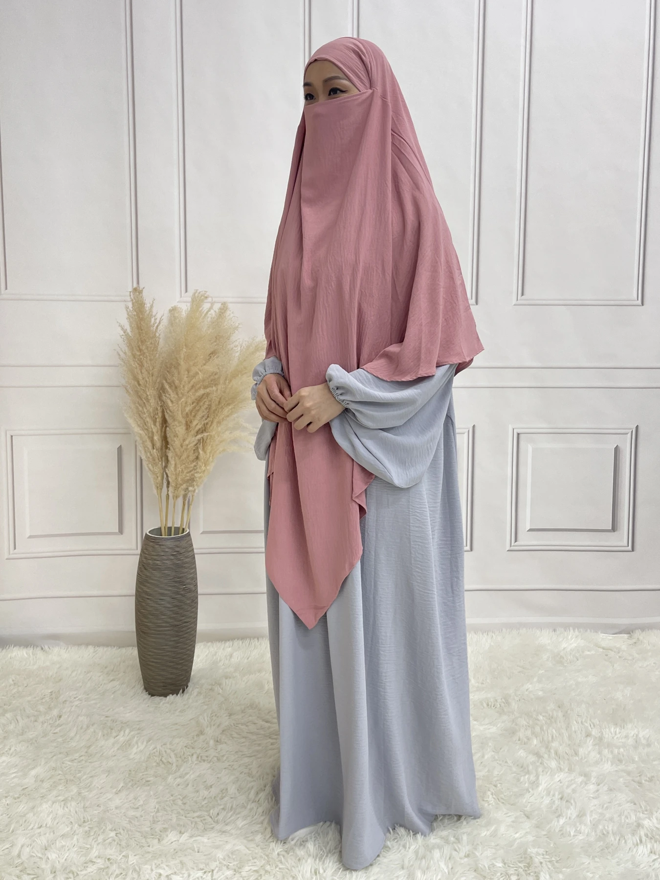 Modest Solid Khimar Hijab For Women Accessories for Head Scarf Style For Daily Wear