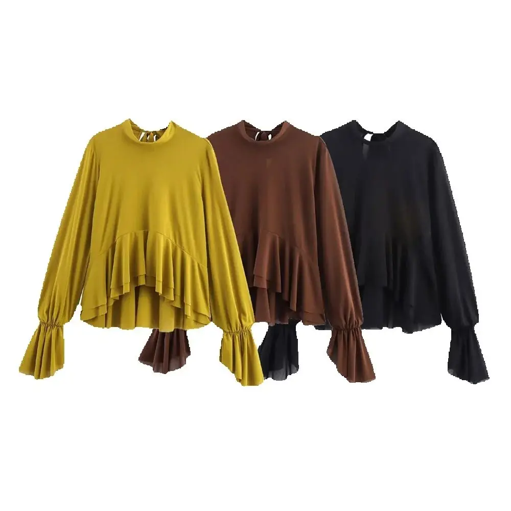 

Spring and Autumn New Fashion Women's Fashion Stacked Decorative Vertical Top