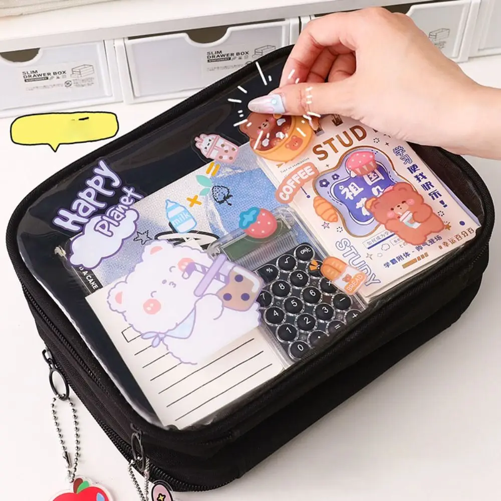 New Multifunctional Student Large Pen Bag Blank Classification DIY Pencil Case Student Stationery Stationery Bag