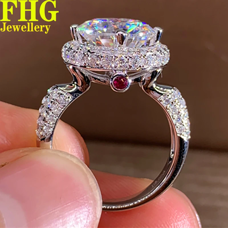 

1 2 3 4 5 Carat 18K White Gold Ring Women Wedding Party Anniversary Engagement Ring Round Moissanite Diamond Ring Ruby Luxury