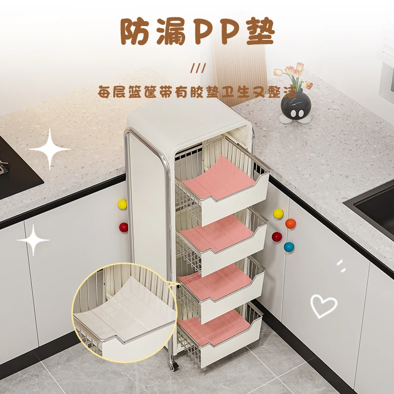 أرفف خضروات متعددة الطبقات للمطبخ، سلال خضروات ممتدة من الأرض حتى السقف للفواكه #3