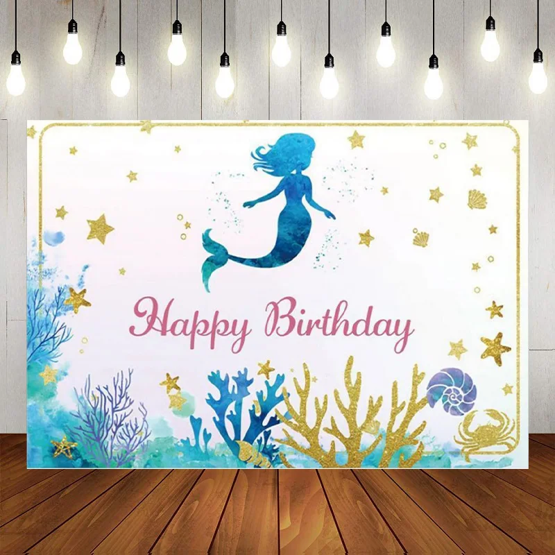 Under The Sea Backdrop 1st Birthday Decorations Seahorse Corals Photography Background Oneder The Sea Ocean Theme Banner Props