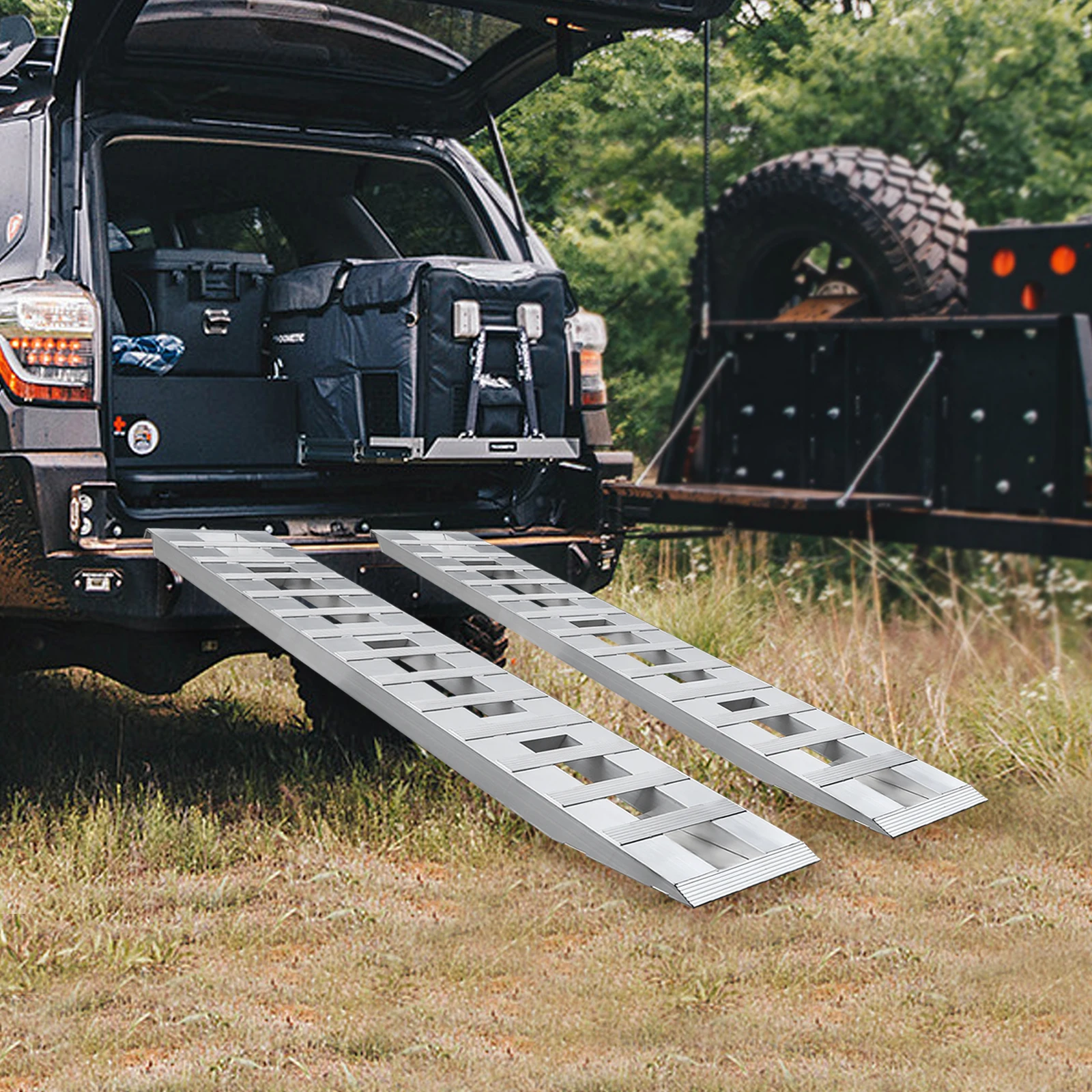

Sturdy Aluminum Ramps for Trailers – 6000 lbs Capacity, Stable, Easy to Clean, and Multi-Use