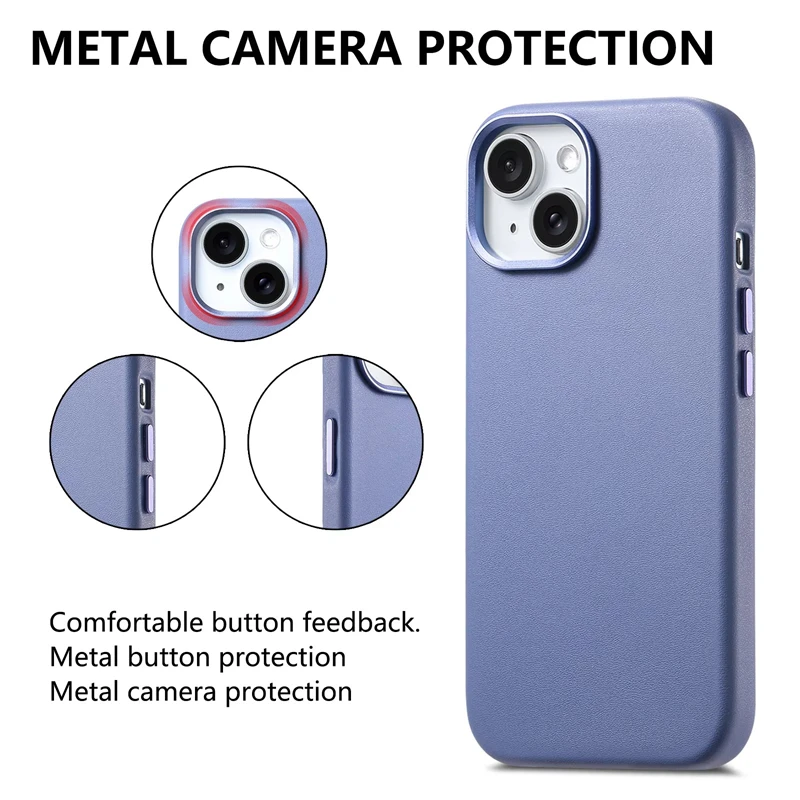 حافظة جلدية مغناطيسية Macsafe لهاتف Magsafe IPhone 17 Air 14 13 15 16 Pro Max Plus 16Pro IPhone16 ProMax I غطاء آمن للهاتف Mac