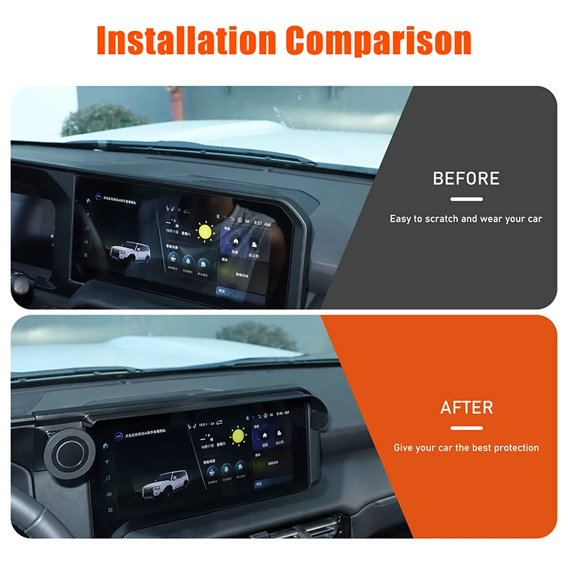 For Toyota Land Cruiser 250 Prado 2024 2025 Car GPS Screen Sun Shade Visor With Mobile Phone Holder Bracket Stand Accessories