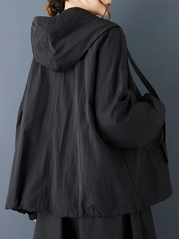 캐주얼 패션 이중 레이어드 작업복 재킷 후드 슬림핏 루즈핏 가을 2025 여성 캐주얼 슬레 아우터웨어