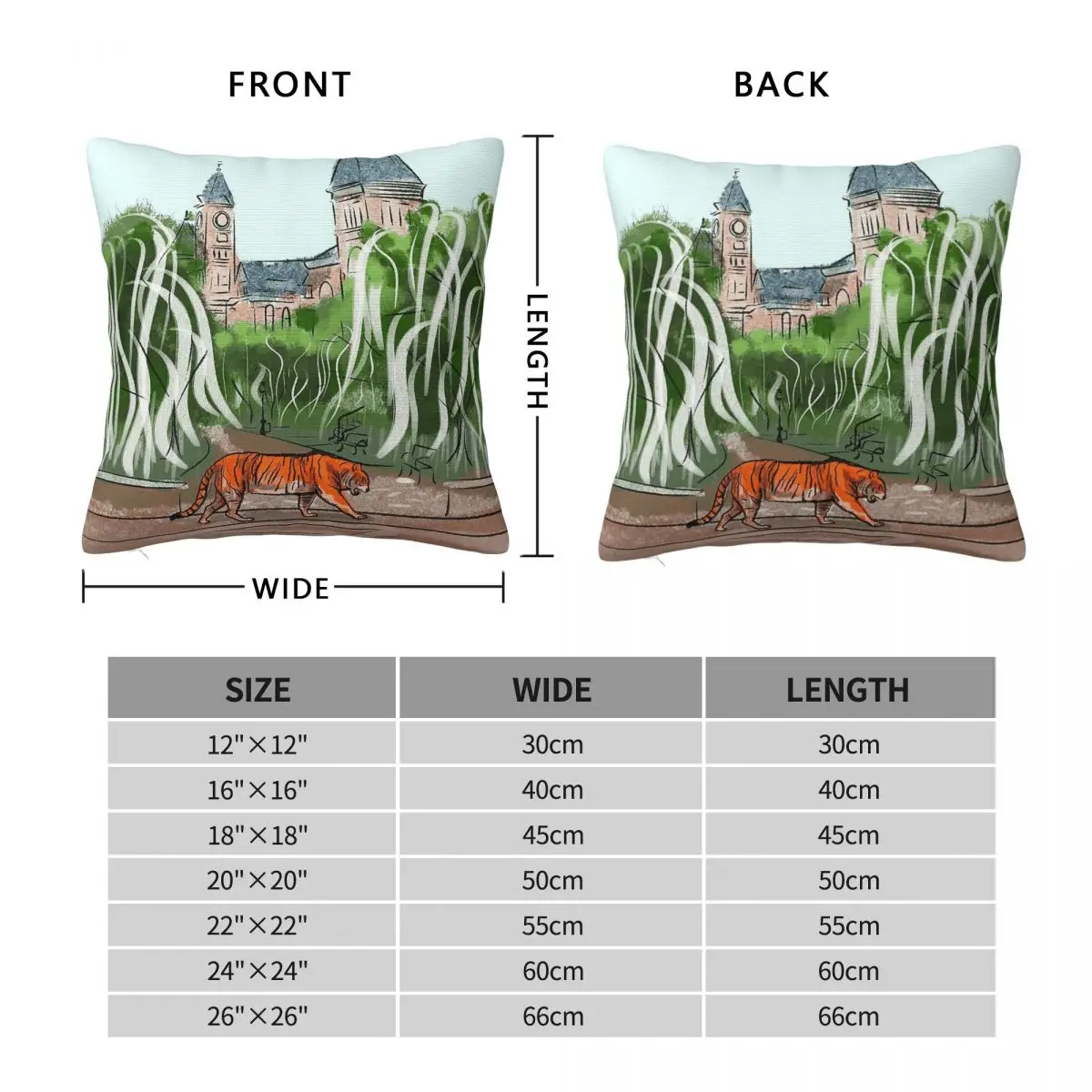 Tiger At Toomer Collection Pillowcase Polyester Linen Velvet Printed Zip Decor Pillow Case Room Cushion Cover