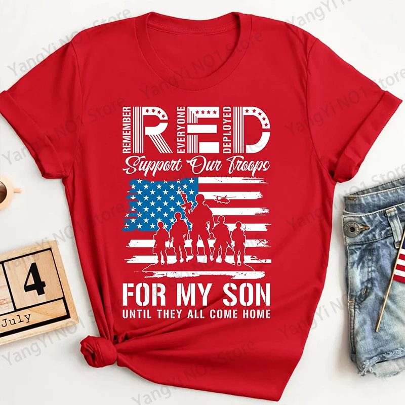 RED Remember Everyone Deployed Shirt Military Support Tee RED Friday Patriotic Shirt Army Mom Gift Support Our Troops T-shirt
