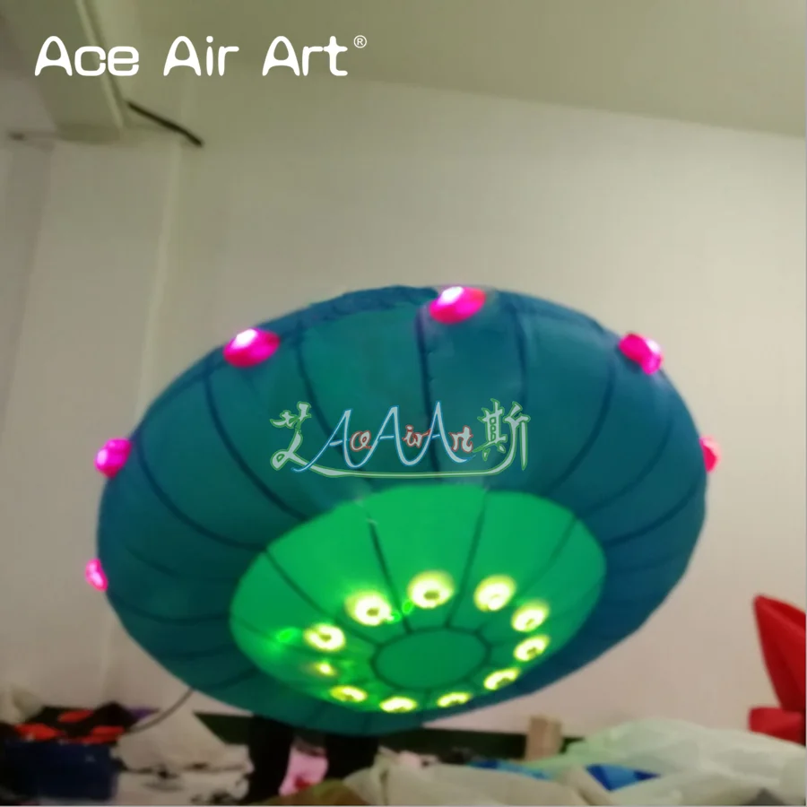 

2022 Beautiful Hanging Inflatable UFO Model With LED Light For Club/Promotion/Activities Decoration Made By Ace Air Art