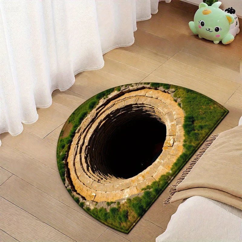 3D Deep Hole Optical Illusion Doormat Non Slip Washable Creative Entryway Floor Mat Indoor Outdoor Welcome Mat Home Decor