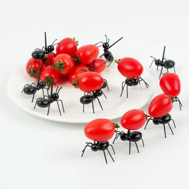 24 Stück Ameisen-Essen, Obst-Picks, Dekoration, Ameisenform, Gabeln, Snack, Kuchen, Dessert, Geschirr für Zuhause, Küche, Party, Abendessen, Obst-Pick