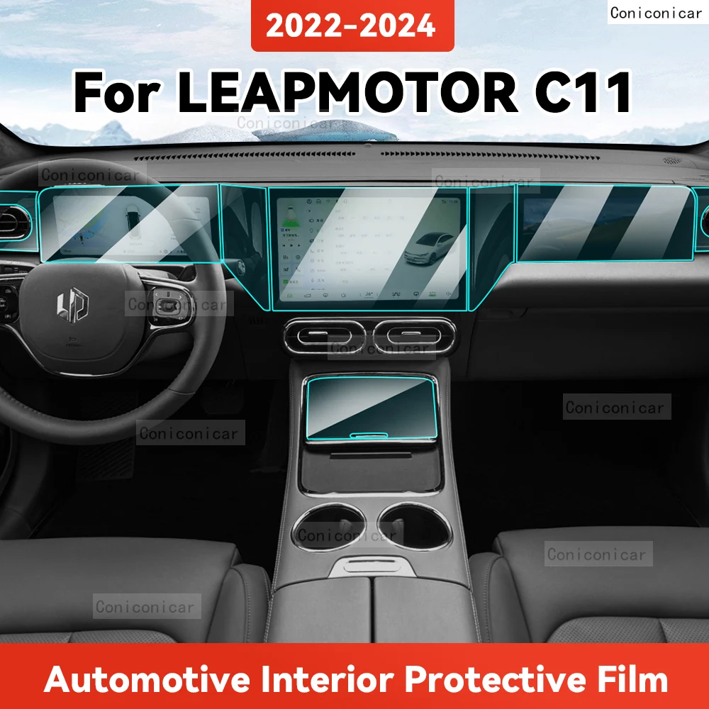 

TPU For LEAPMOTOR C11 2022-2024 Transparent Protective Film Car Interior Central Control Navigation Panel Accessories Sticker