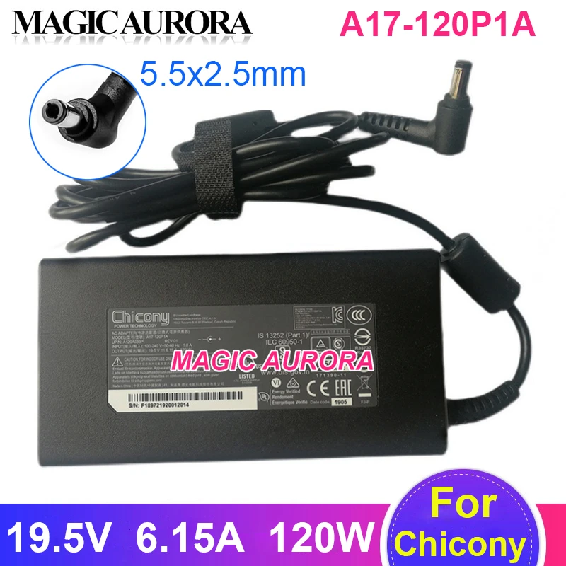 

Genuine CHICONY A17-120P1A 19.5V 6.15A 120W Laptop Adapter Charger For Gigabyte Aorus 15P XC RTX 3070 For MSI PE70 6QE-035US