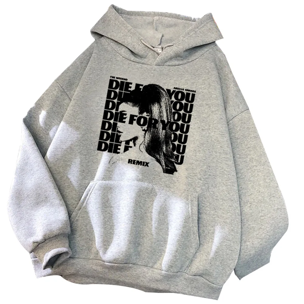 أريانا غراندي نمط طباعة الرجال الخريف والشتاء هوديي Harajuku قمم الكبار الوالدين والطفل الترفيه في الهواء الطلق الدافئة البلوز