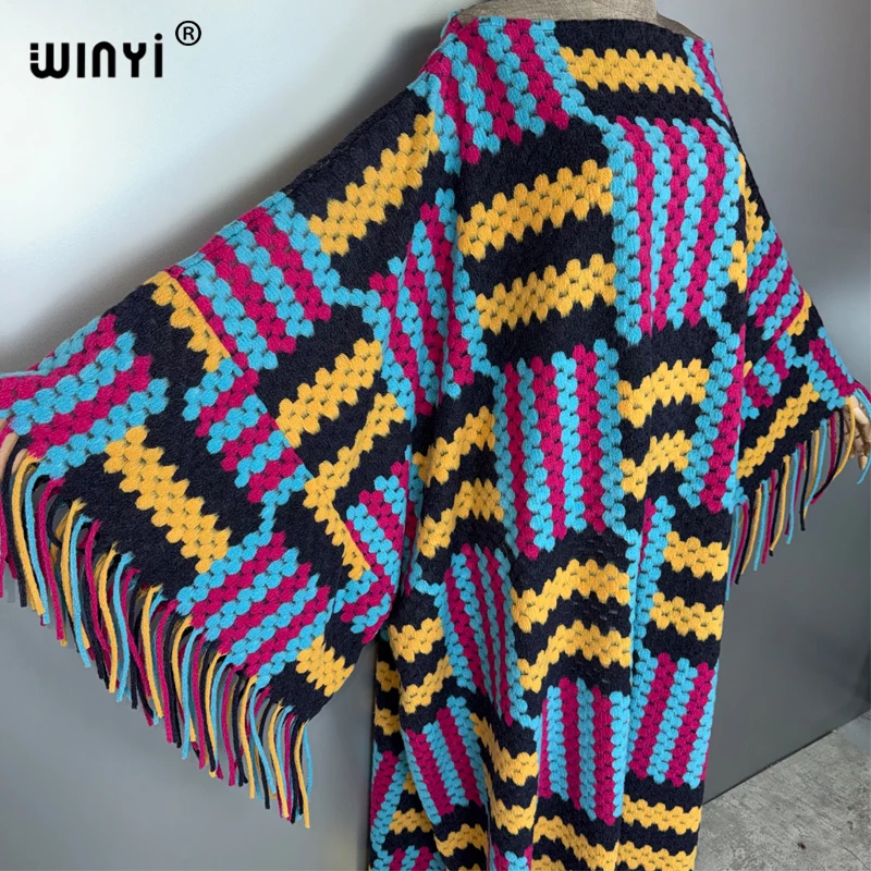 WINYI Sexy high fork winter boho cloak holiday kaftan evening long dresses Elegant robe African Women Caftan abaya dubai luxury