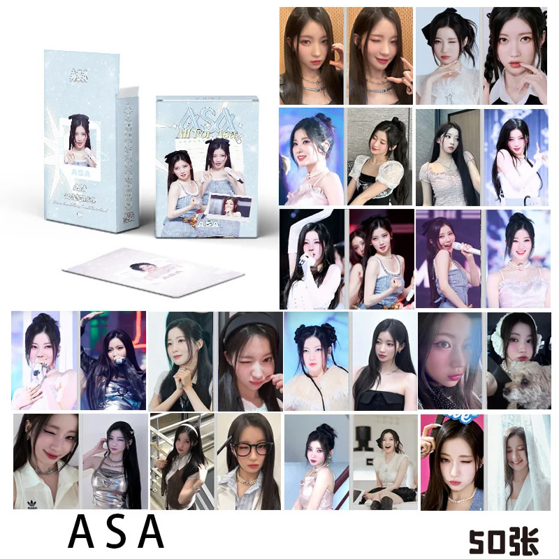 50pcs/set Babymonster Album LOMO Card ASA Laser Card Enoki And Apricot Postcard Photo Card Girl Collection Gift Hologram Card