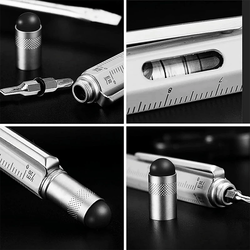 Imagem -03 - Multitool Tech Tool Pen com Régua Medidor de Nível Canetas Esferográficas Stylus Chave de Fenda em 16 Pcs