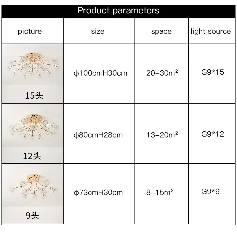 NIU الحديثة LED كريستال الثريا غرفة المعيشة غرفة نوم المطبخ إضاءة داخلية G9 لمبة مصباح السقف اللامع مبيعات المصنع مباشرة