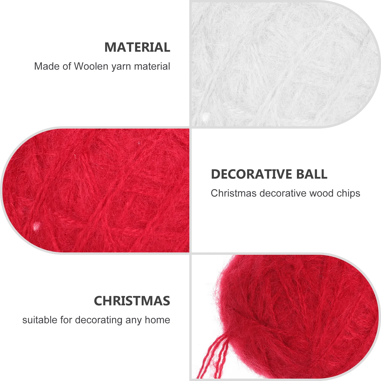 

10 Pcs Christmas Decor Tree Pendant Ornaments Felt Ball Decoration Home Small Red Decorative Balls