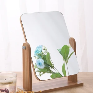 Gương Vanity Hatted với Hỗ trợ gỗ tự nhiên, Gương mở rộng xoay 1x 360 độ, Gương băng ghế dự bị cầm tay 8 Gương bán hàng chính - 2