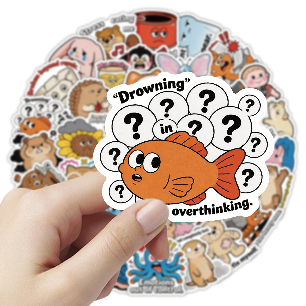 10/30/50 Stück Tierische Mentaler-Ausfallungs-Zitat-Aufkleber, klassische Cartoon-Sticker, DIY-Gepäck-, Scrapbook-, Journal-, lustige Graffiti-Aufkleber