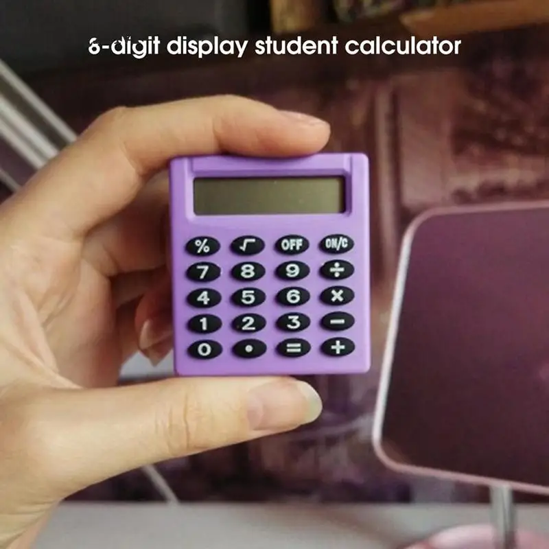 Mini calculatrice de poche de dessin animé, déterminer le type de poche, Coin 24.com, transporter des accessoires comme calculatrice d'école et de bureau