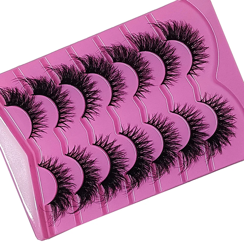 7 Paar 8D flauschige falsche Wimpern – natürliche Optikverlängerung, lässt sich leicht ein natürliches und auffälliges Aussehen anzeigen