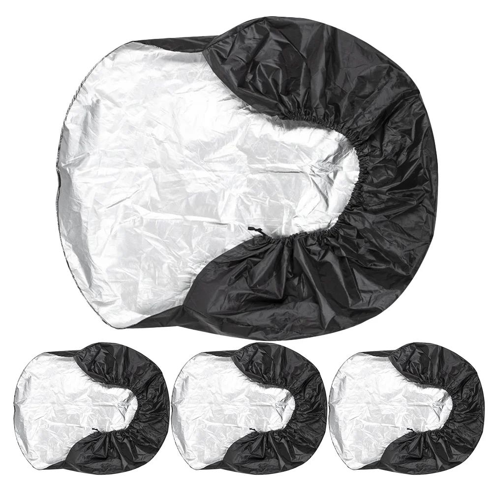 4 Pcs Camper Tire Covers Protective Case Sun Tire Travel 190t Polyester Taffeta Spare for Rv Trailer