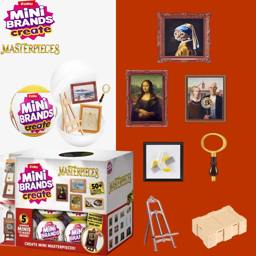 Zuru Mini Brands Create Masterpieces Series 5 Surprise Minis Blind Balls Miniature Mini Famous Painting Ornament Collectible Toy