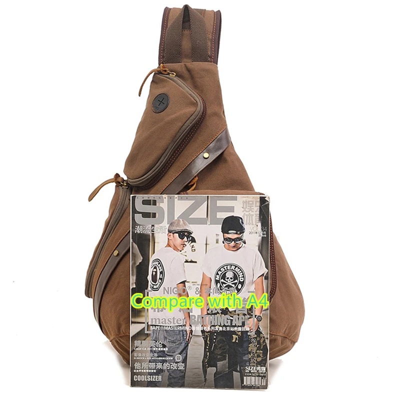 AUGUR Hot Sale Men Chest Back Pack Bag vintage Satchel Single Shoulder Bag Canvas Man Rucksack Knapack Bolsas Male Outdoor Bag