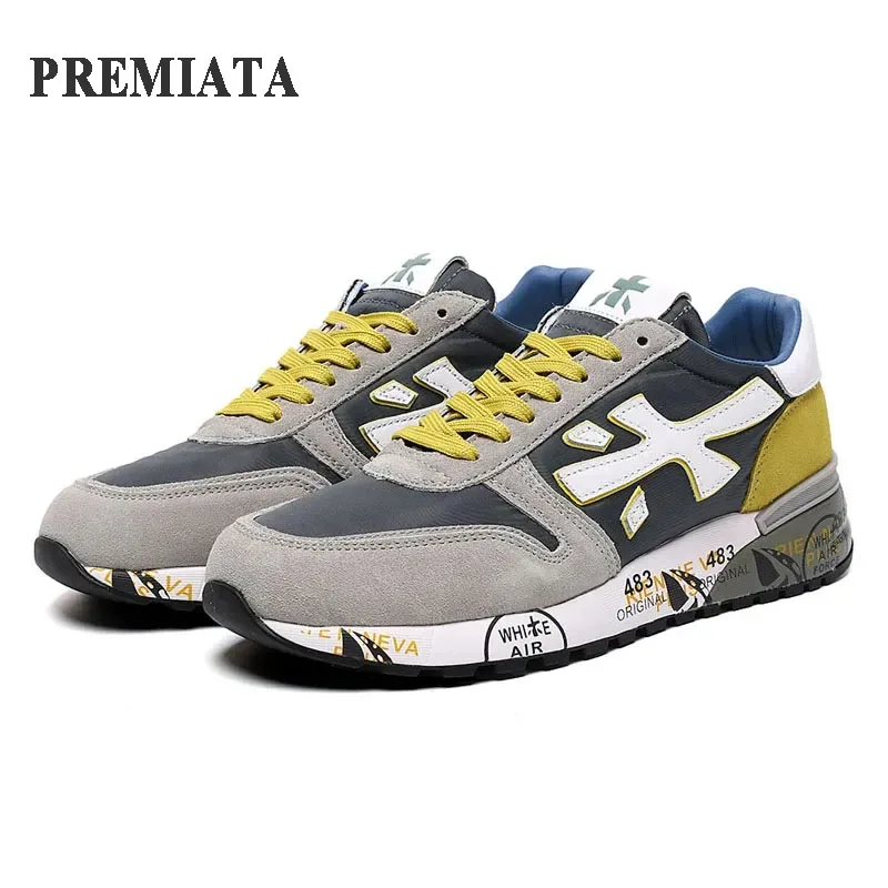 PREMIATA Men's Shoes Outdoor Sports Luxury Design Breathable Waterproof Top Multi-color Element Trend Lace-up Casual Sneakers